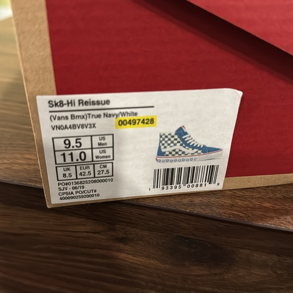 Vans Sk8-Hi Reissue true navy/white sz 9.5 men’s - Picture 5 of 5
